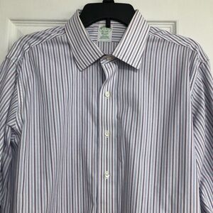 Brooks brothers Striped cuff link button down Dress Shirt size 17 35 Classic fit